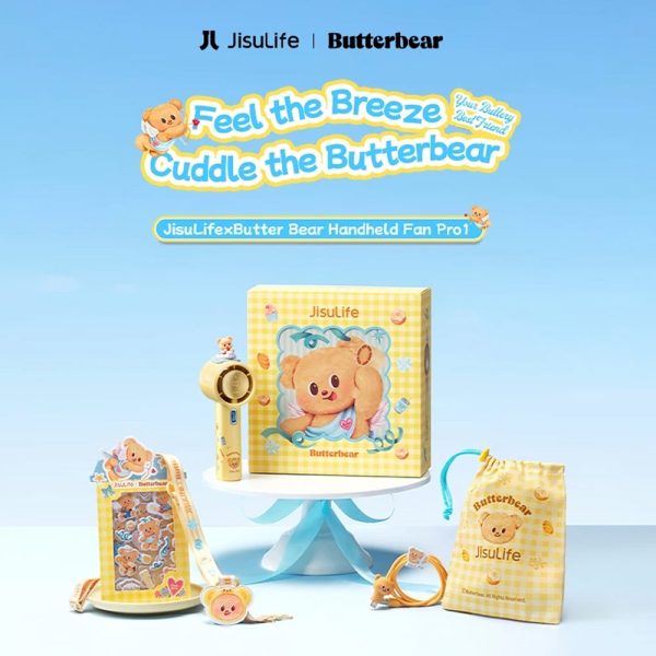 Jisulife Official Store Malaysia Pro1 Butterbear Limited Edition Portable Handheld Fan