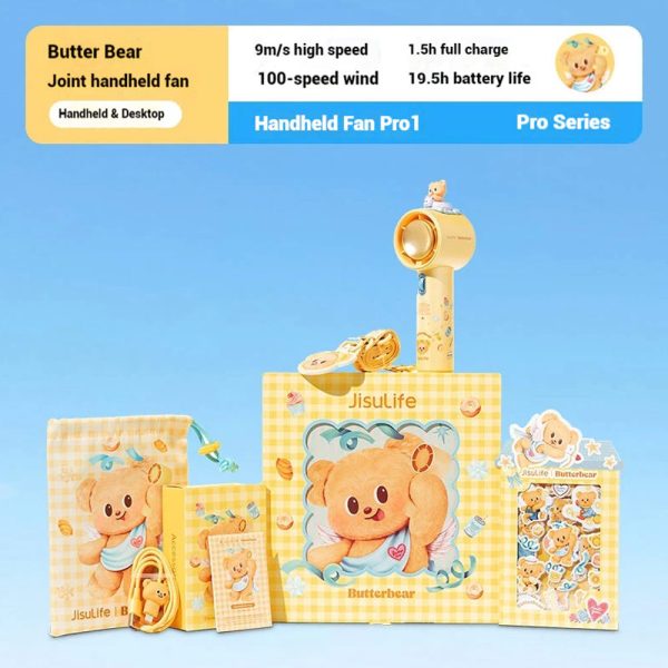 Jisulife Official Store Malaysia Pro1 Butterbear Limited Edition Portable Handheld Fan
