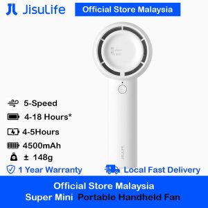 Jisulife Official Store Malaysia FA42 Portable Handheld Turbo Bladess Handheld Fan