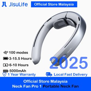 Jisulife Official Store Malaysia Portable Rechargable 100 Speed Control Neck Fan