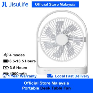 Jisulife Official Store Malaysia Portable Rechargeble Desk Fan