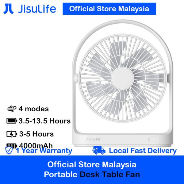 Jisulife Official Store Malaysia Portable Rechargeble Desk Fan