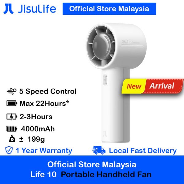 Jisulife Official Store Malaysia Life10 Portable Handheld Fan