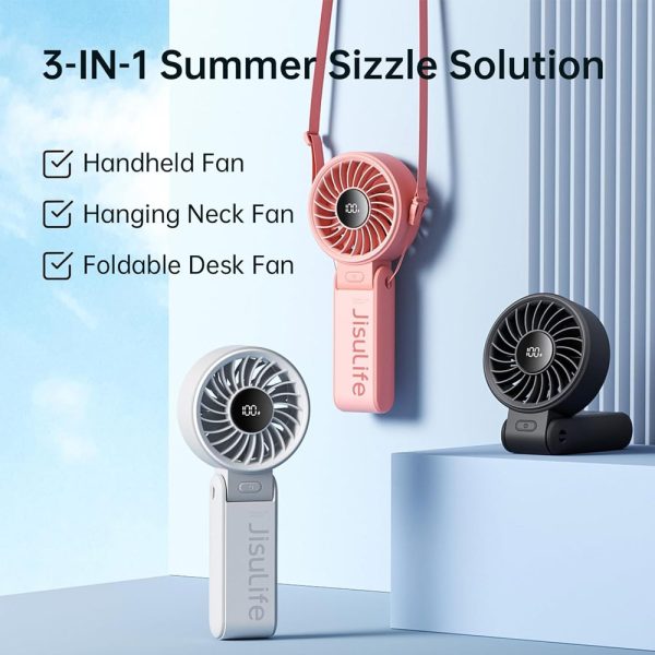 Jisulife Official Store Malaysia Life7 Portable Foldable Handheld Fan