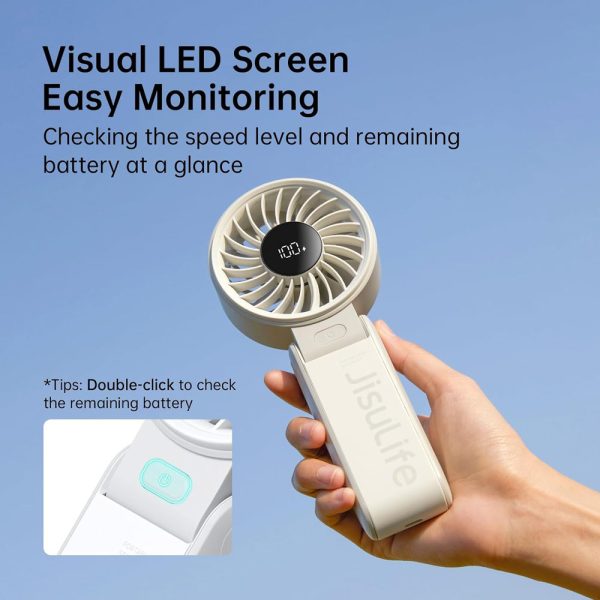 Jisulife Official Store Malaysia Life7 Portable Foldable Handheld Fan