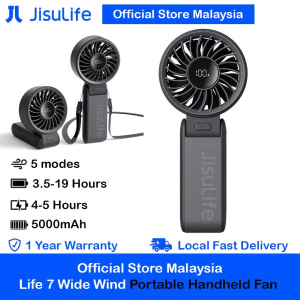 Jisulife Official Store Malaysia Life7 Portable Foldable Handheld Fan