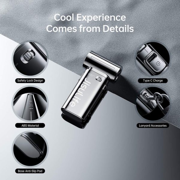 Jisulife Official Store Malaysia Life9 Limited Edition Chrome Silver Mini Portable Handheld Fan