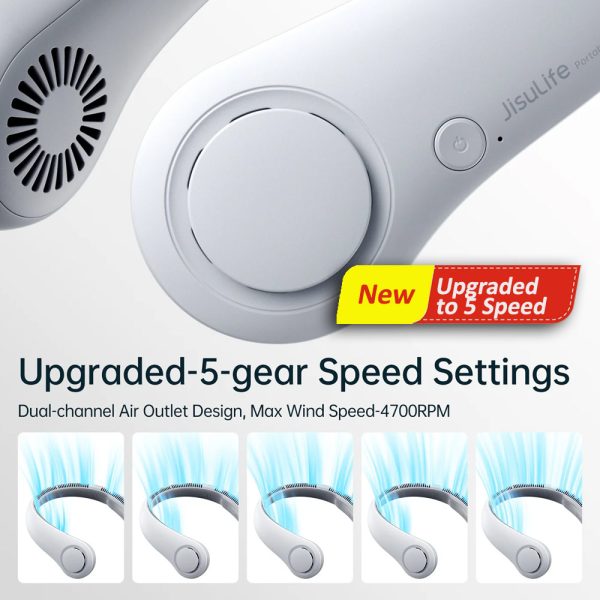 Jisulife Official Store Malaysia Portable Rechargeable Neck Fan