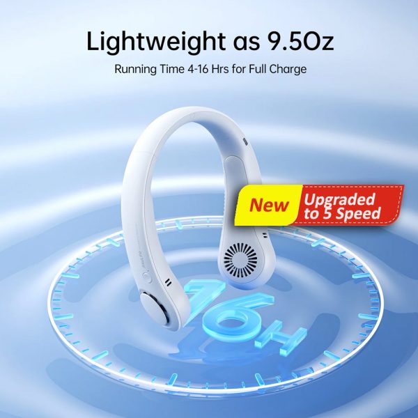 Jisulife Official Store Malaysia Portable Rechargeable Neck Fan