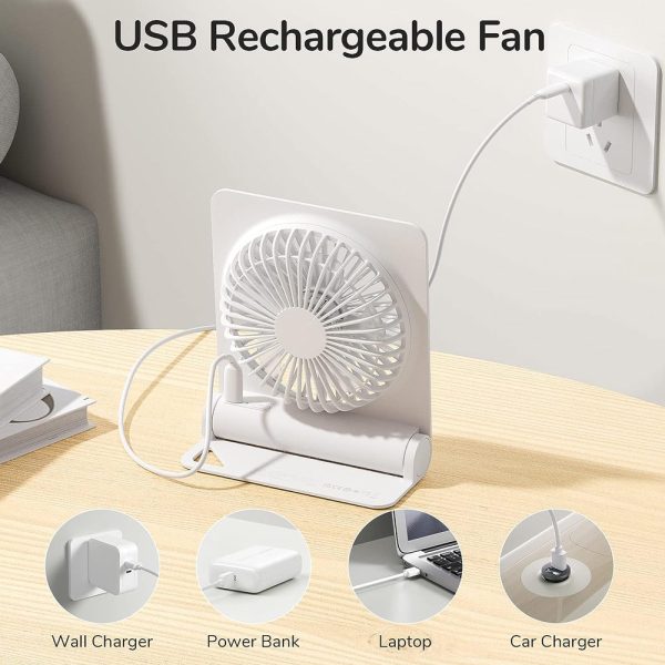 Jisulife Official Store Malaysia Portable Rechargable Mini Table Desk Fan