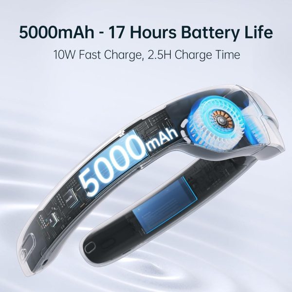 Jisulife Official Store Malaysia Portable Rechargable 100 Speed Control Neck Fan