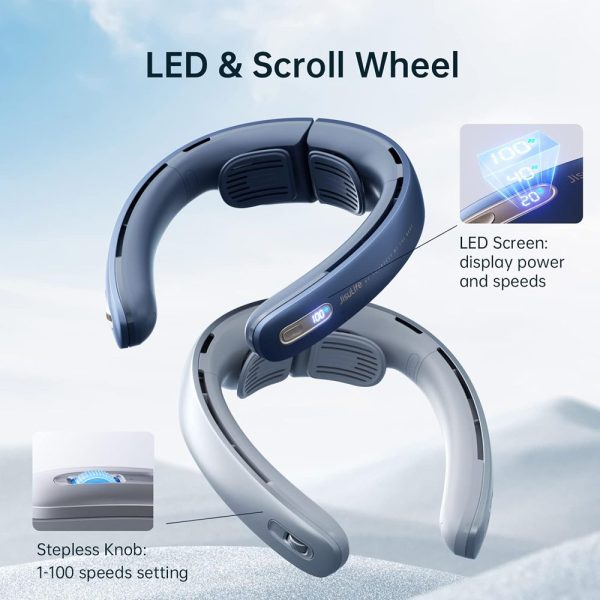 Jisulife Official Store Malaysia Portable Rechargable 100 Speed Control Neck Fan