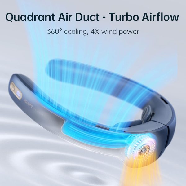Jisulife Official Store Malaysia Portable Rechargable 100 Speed Control Neck Fan