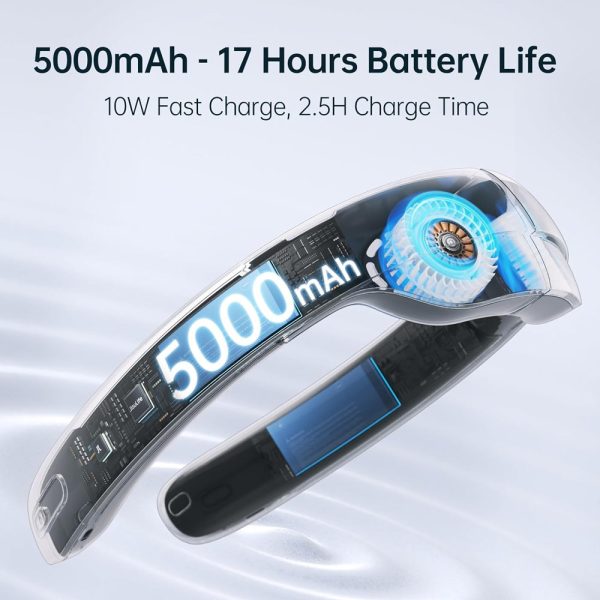 Jisulife Official Store Malaysia Portable Rechargable 100 Speed Control Neck Fan