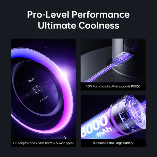 Jisulife Table Pro3 Oscillating Table Fan with Advanced Air Circulation System 5.6m/s Turbo Boost & 100-Speed Control