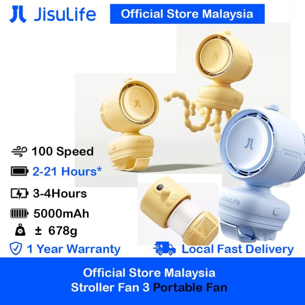 Jisulife Baby Fan3 Clip Version Octopus Version Portable Baby Stroller Fan Official Store Malaysia Same Day Delivery withi Kuala Lumpur
